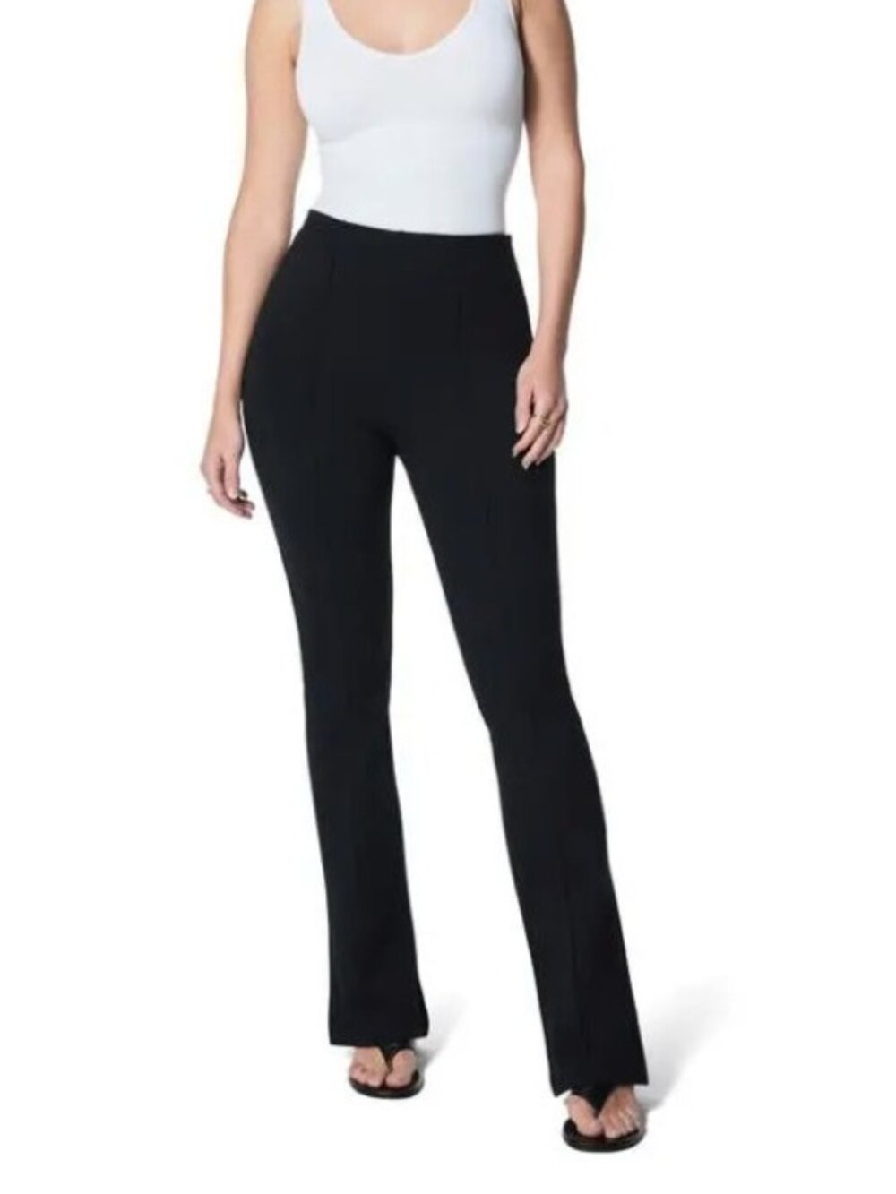 SPANX Ponte Demi Boot Pants Women M Black Pull On Stretch‎ NWT
